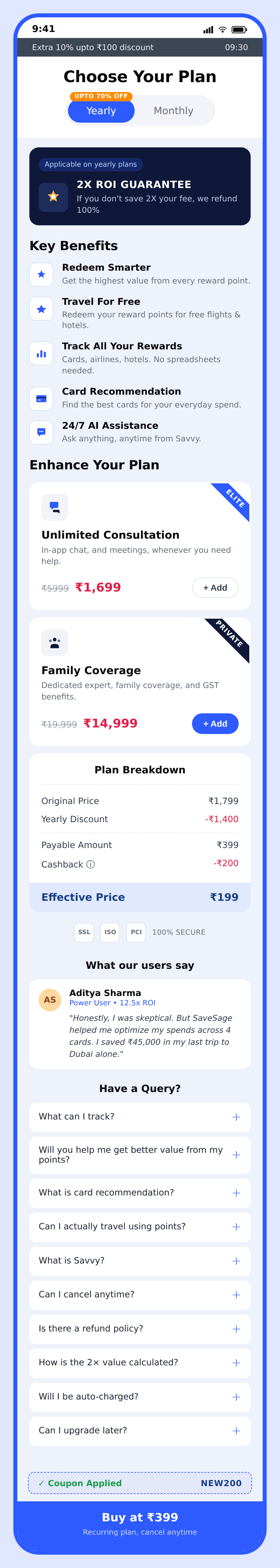 Variant 3 paywall — Pro selected